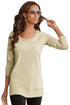 Sexy Khaki Scoop Neck Long Sleeve Sweatshirt